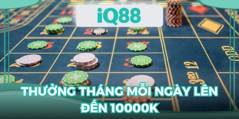 Thưởng tháng mỗi ngày lên đến 10000k